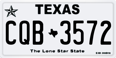 TX license plate CQB3572