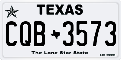 TX license plate CQB3573