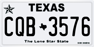 TX license plate CQB3576