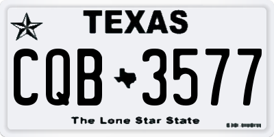 TX license plate CQB3577