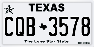 TX license plate CQB3578
