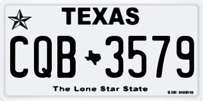 TX license plate CQB3579