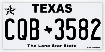 TX license plate CQB3582