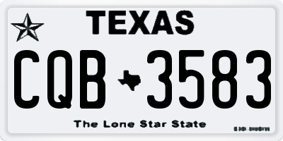 TX license plate CQB3583