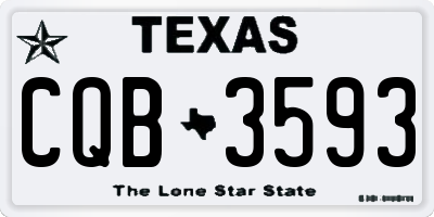 TX license plate CQB3593