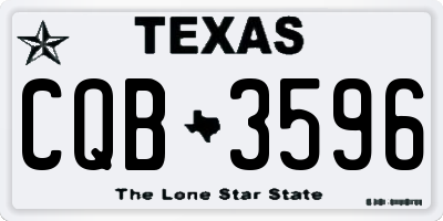 TX license plate CQB3596