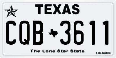 TX license plate CQB3611
