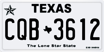 TX license plate CQB3612