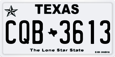 TX license plate CQB3613