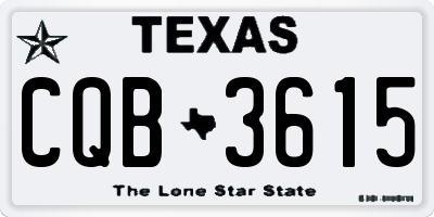 TX license plate CQB3615