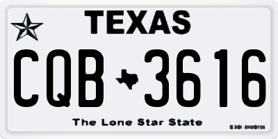 TX license plate CQB3616