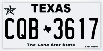 TX license plate CQB3617