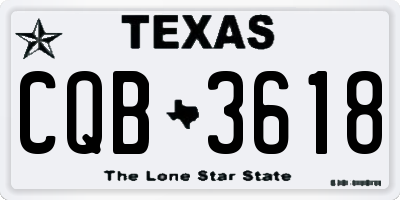 TX license plate CQB3618
