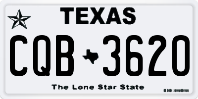 TX license plate CQB3620