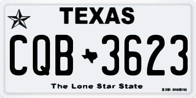 TX license plate CQB3623