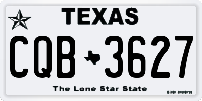 TX license plate CQB3627