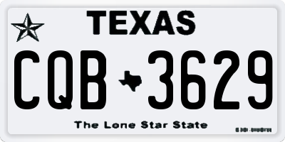 TX license plate CQB3629