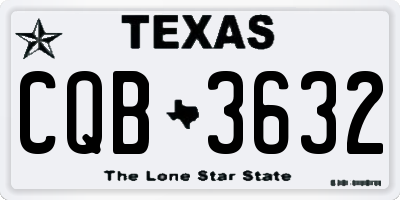 TX license plate CQB3632