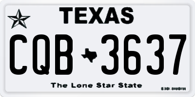 TX license plate CQB3637