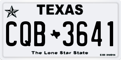 TX license plate CQB3641