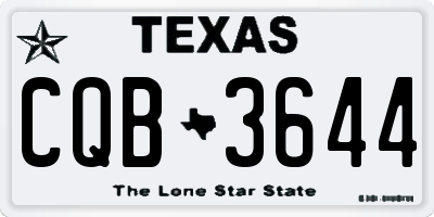 TX license plate CQB3644