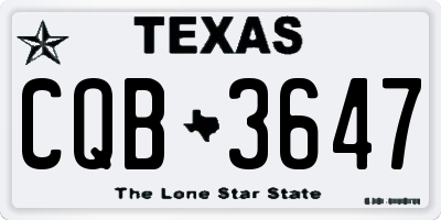 TX license plate CQB3647