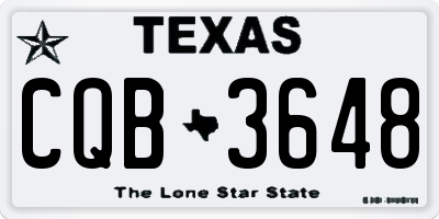 TX license plate CQB3648