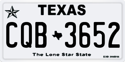 TX license plate CQB3652