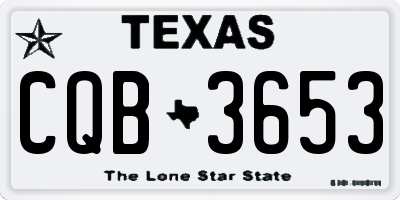 TX license plate CQB3653