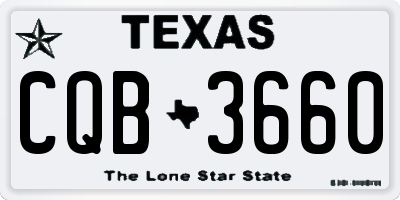 TX license plate CQB3660