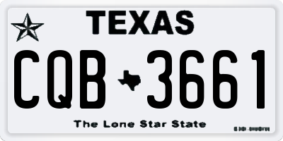 TX license plate CQB3661