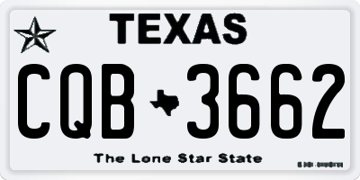 TX license plate CQB3662