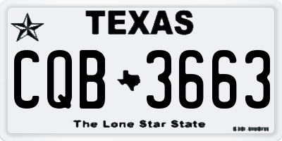 TX license plate CQB3663