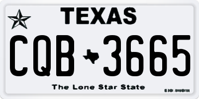 TX license plate CQB3665