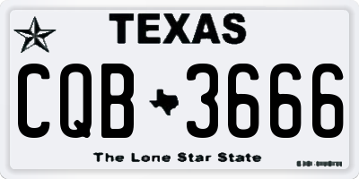 TX license plate CQB3666