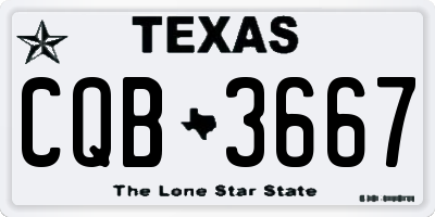 TX license plate CQB3667
