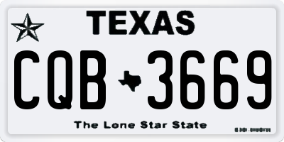 TX license plate CQB3669