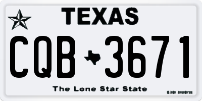 TX license plate CQB3671