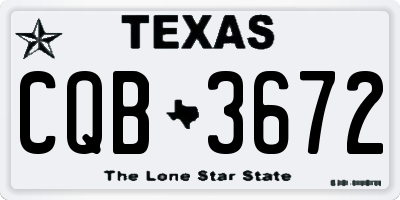 TX license plate CQB3672