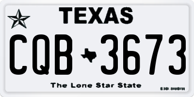 TX license plate CQB3673