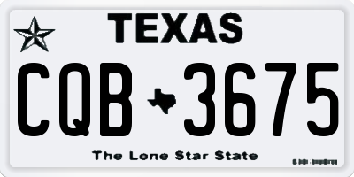 TX license plate CQB3675