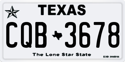 TX license plate CQB3678