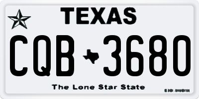 TX license plate CQB3680