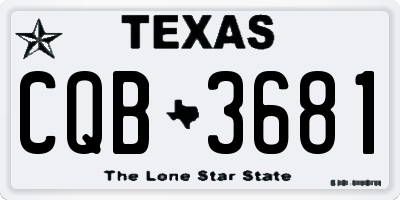 TX license plate CQB3681