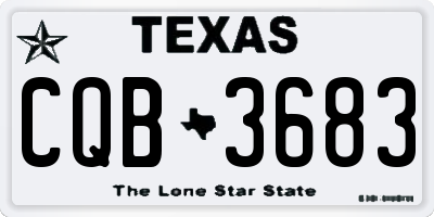 TX license plate CQB3683