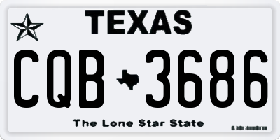 TX license plate CQB3686