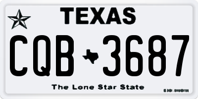 TX license plate CQB3687