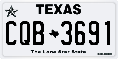 TX license plate CQB3691