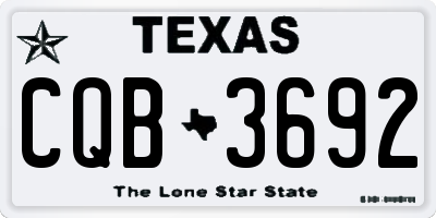 TX license plate CQB3692