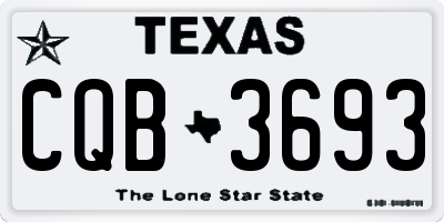 TX license plate CQB3693